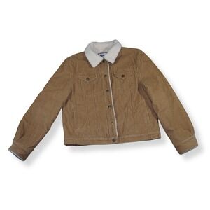 Marvin Richards Corduroy Jacket Women M Tan Vintage 90s Sherpa Lined Trucker